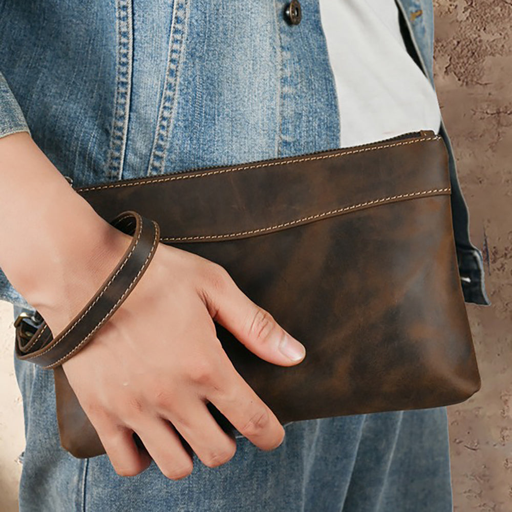 Vintage Leather Men's Clutch