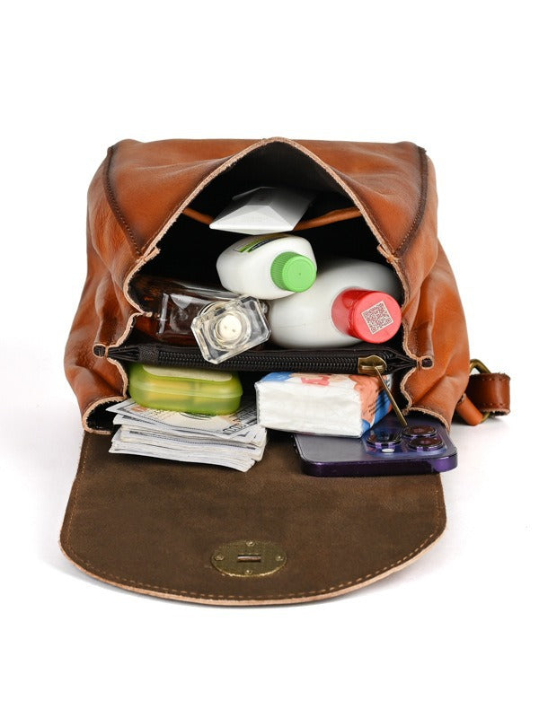 Vintage Leather Mini Backpack