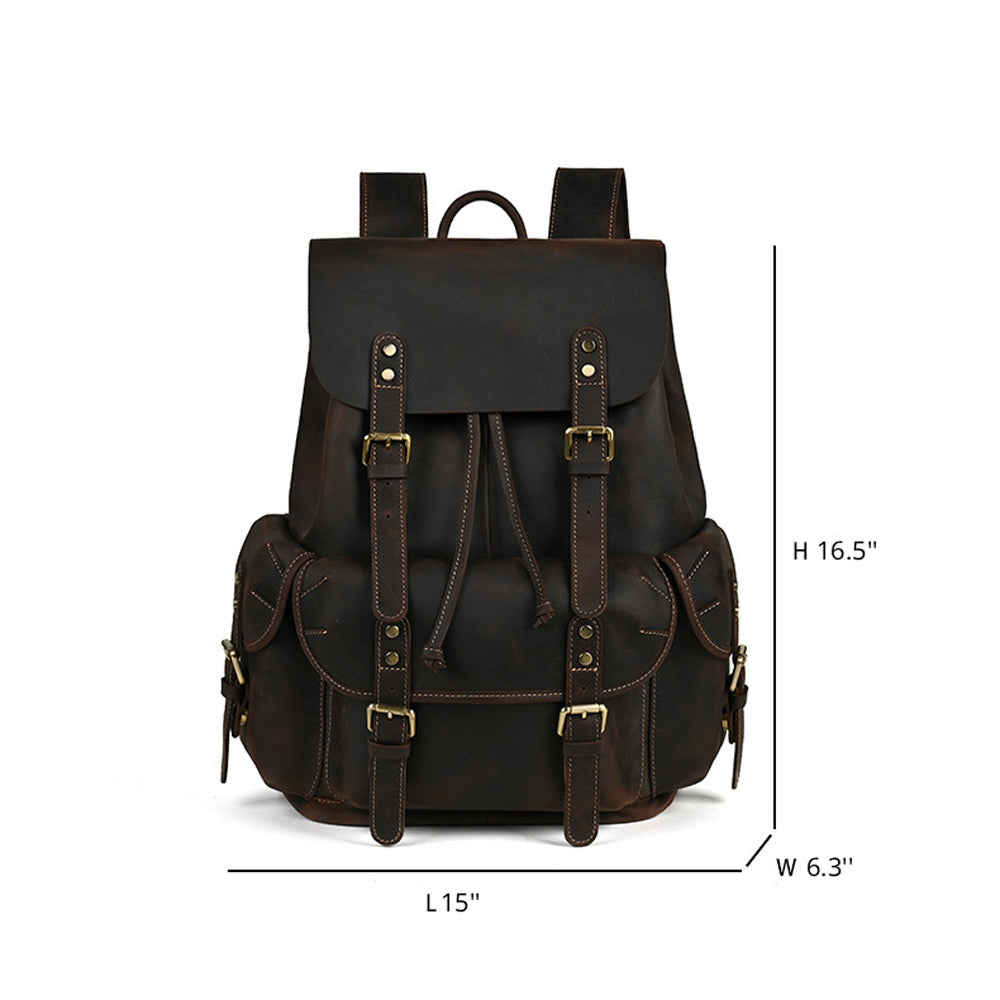 Vintage Crazy Horse Leather Rucksack