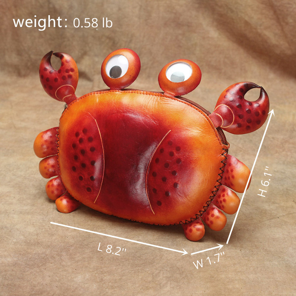 Cute Leather Crab Crossbody Bag