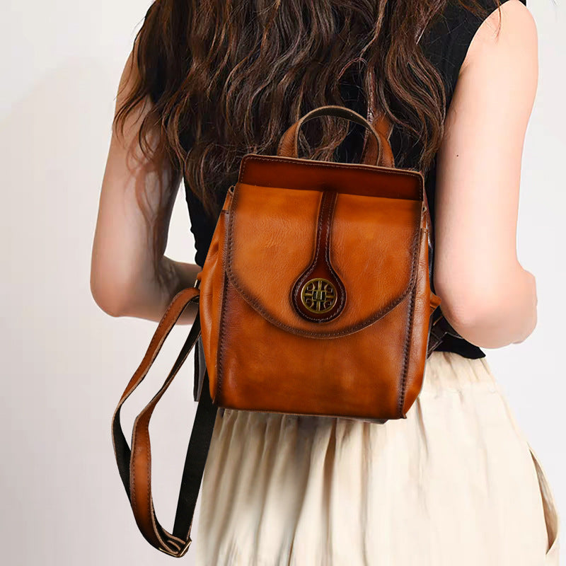 Vintage Leather Mini Backpack