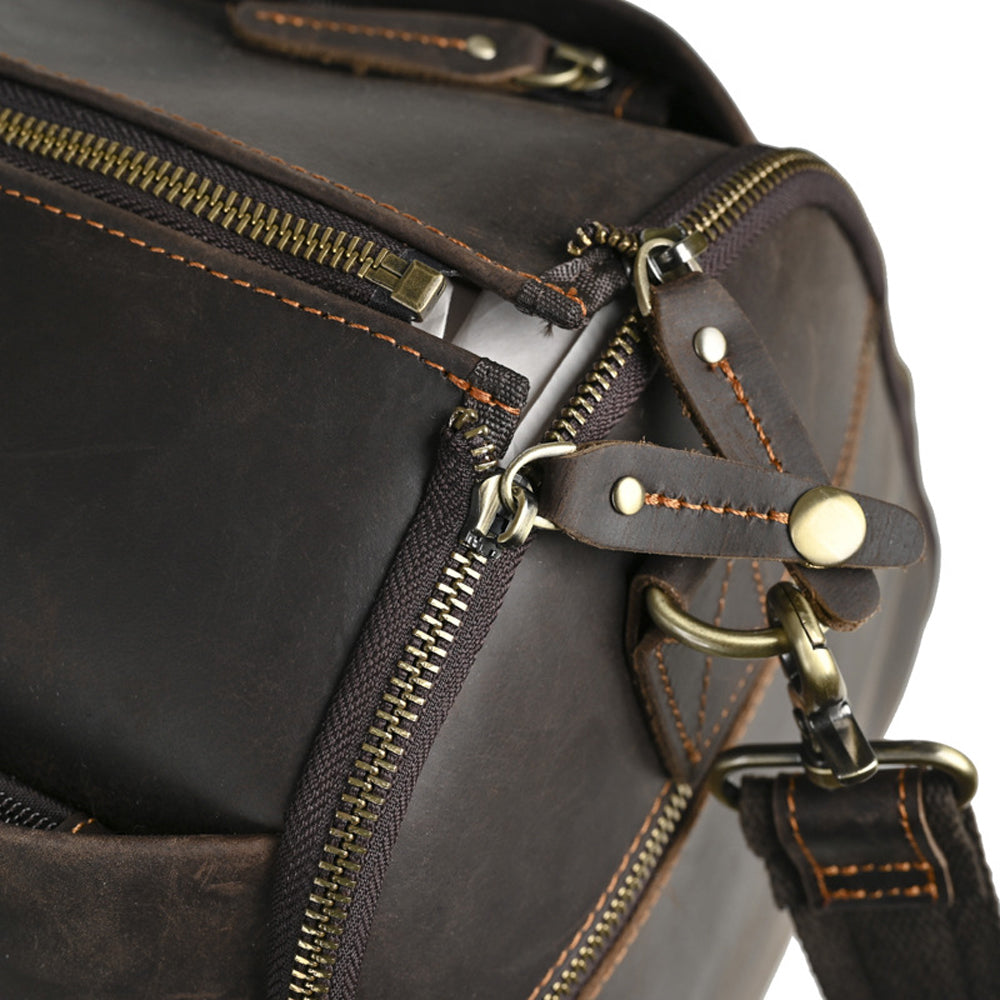 Vintage Leather Garment Duffel