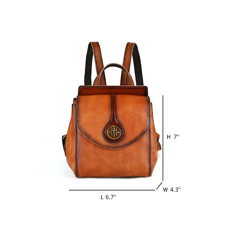 Vintage Leather Mini Backpack