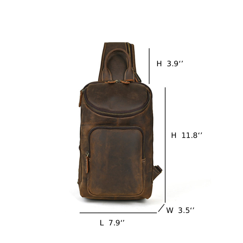 Vintage Leather Multi-Pocket Utility Belt Bag