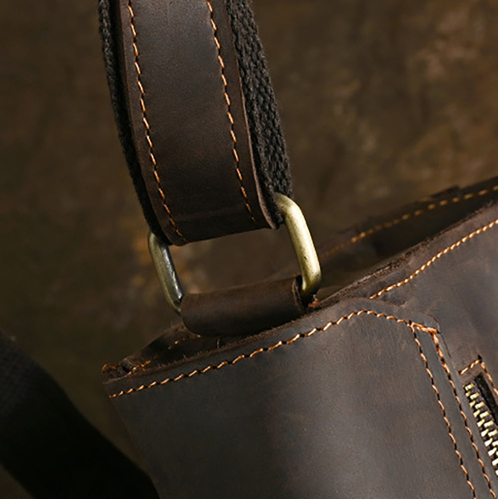 Full-Grain Vintage Leather Crossbody Bag