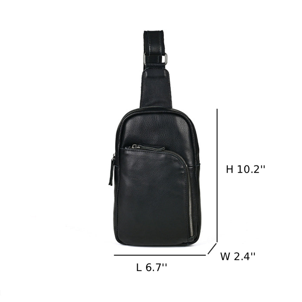 Black Leather Minimalist EDC Fanny Pack