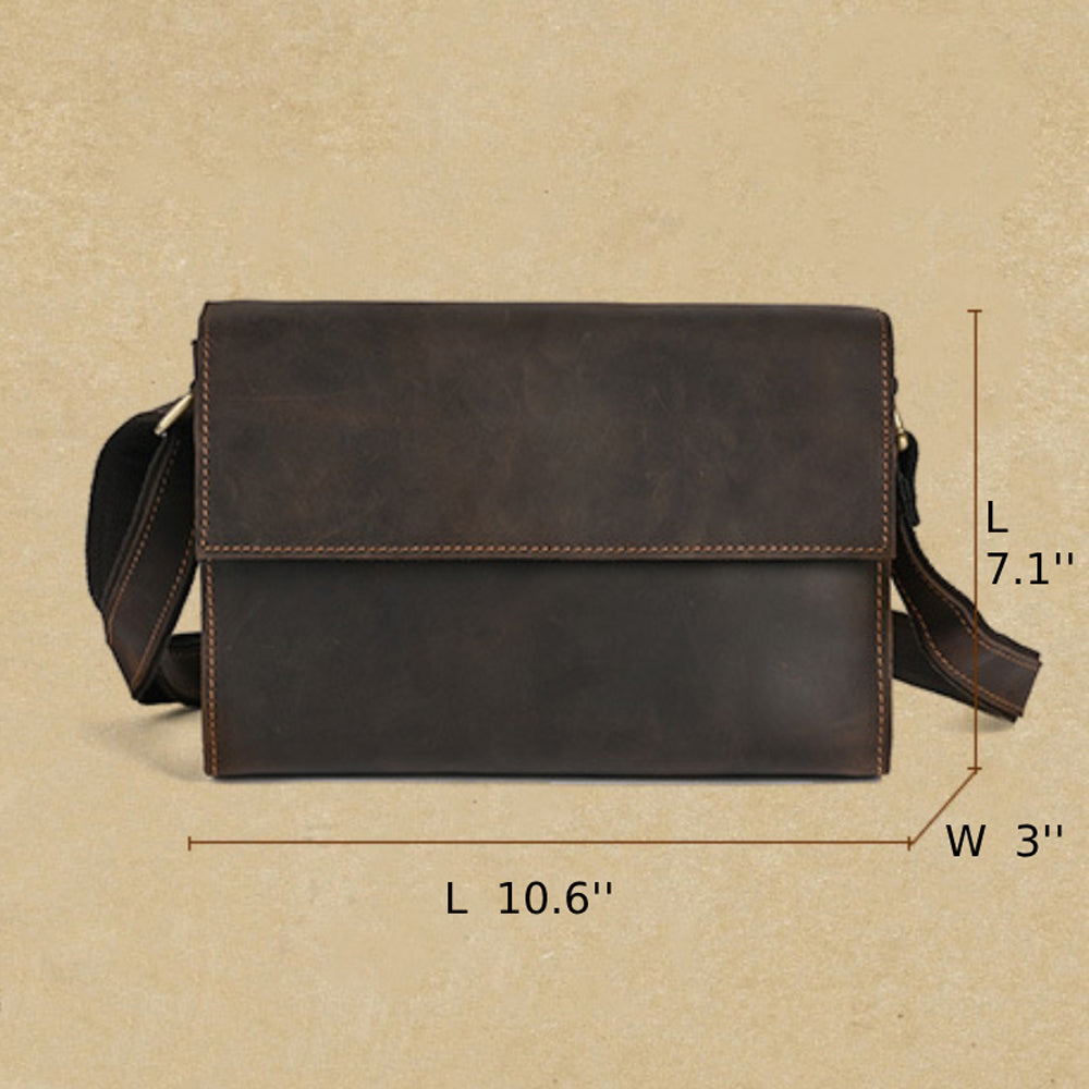 Full-Grain Vintage Leather Crossbody Bag