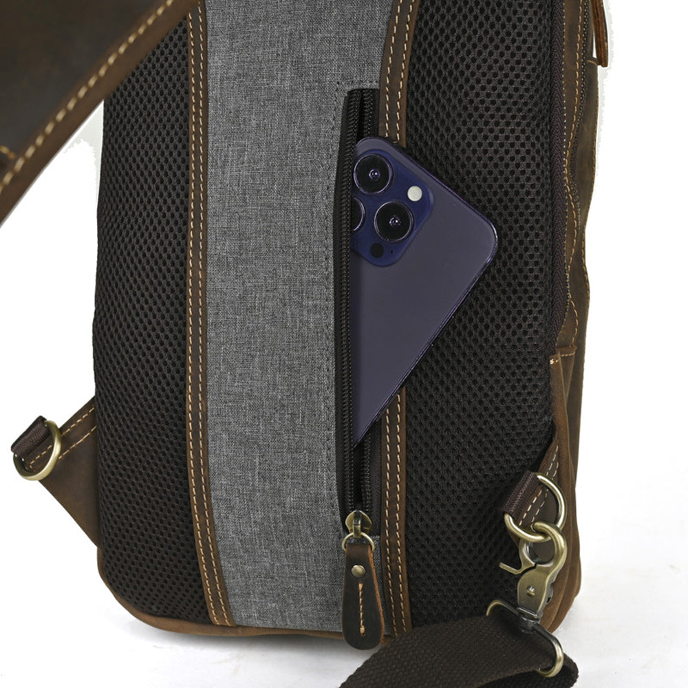 Vintage Leather Multi-Pocket Utility Belt Bag