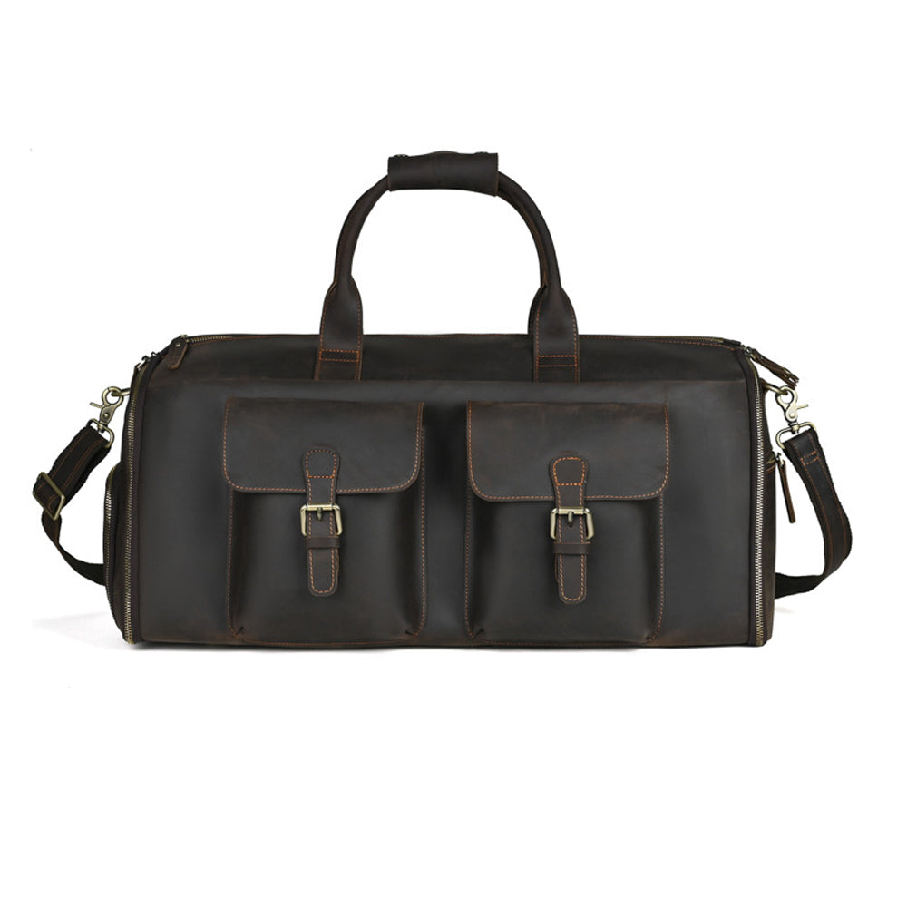 Vintage Leather Garment Duffel