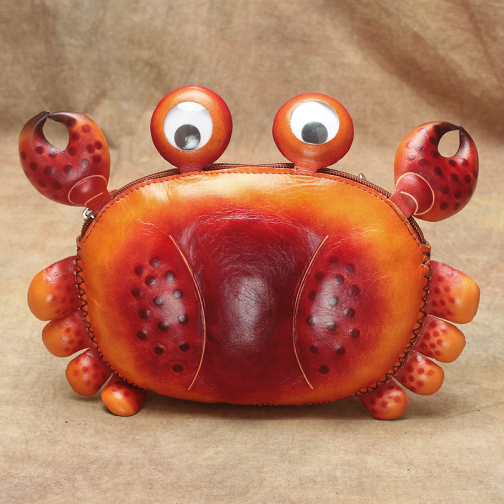 Cute Leather Crab Crossbody Bag