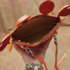 Cute Leather Crab Crossbody Bag