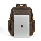 Vintage Leather Backpack-Brown
