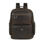 Vintage Leather Backpack-Dark Brown