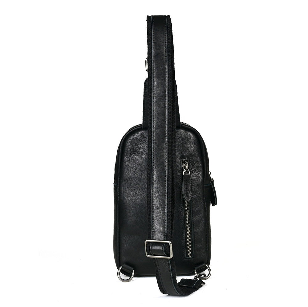 Black Leather Minimalist EDC Fanny Pack