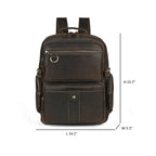 Vintage Leather Backpack-Dark Brown