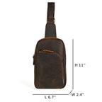 Full-Grain Crazy Horse Leather Sling Bag