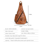 Vintage Brown Leather Sling Belt Bag