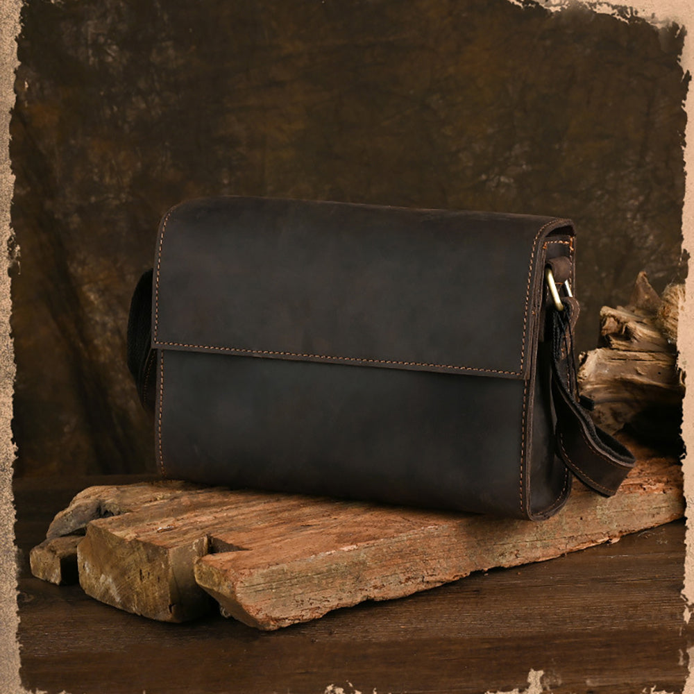 Full-Grain Vintage Leather Crossbody Bag