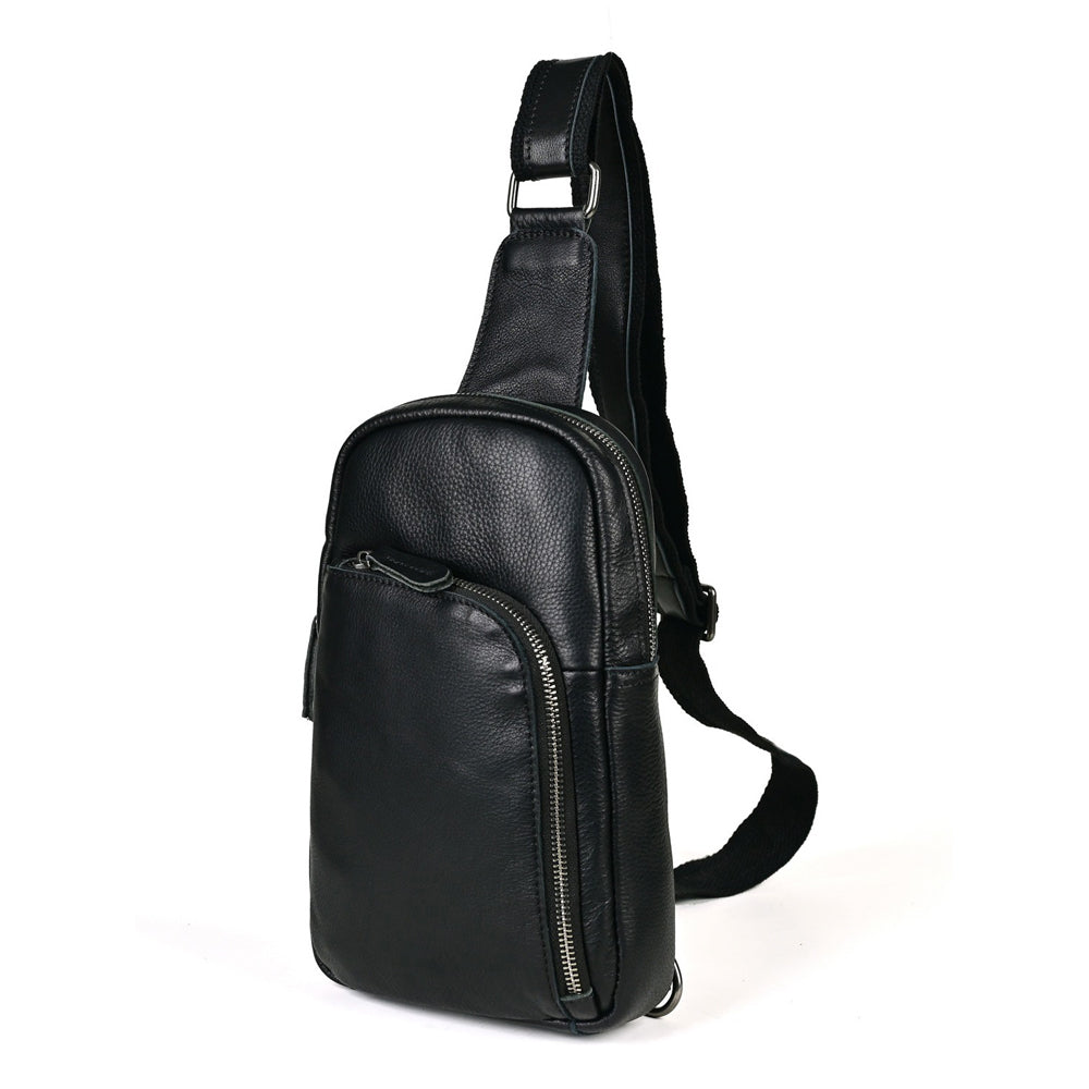 Black Leather Minimalist EDC Fanny Pack