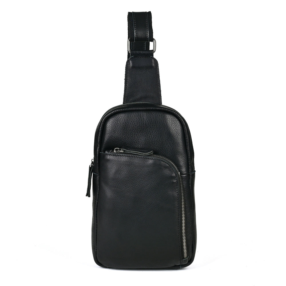 Black Leather Minimalist EDC Fanny Pack
