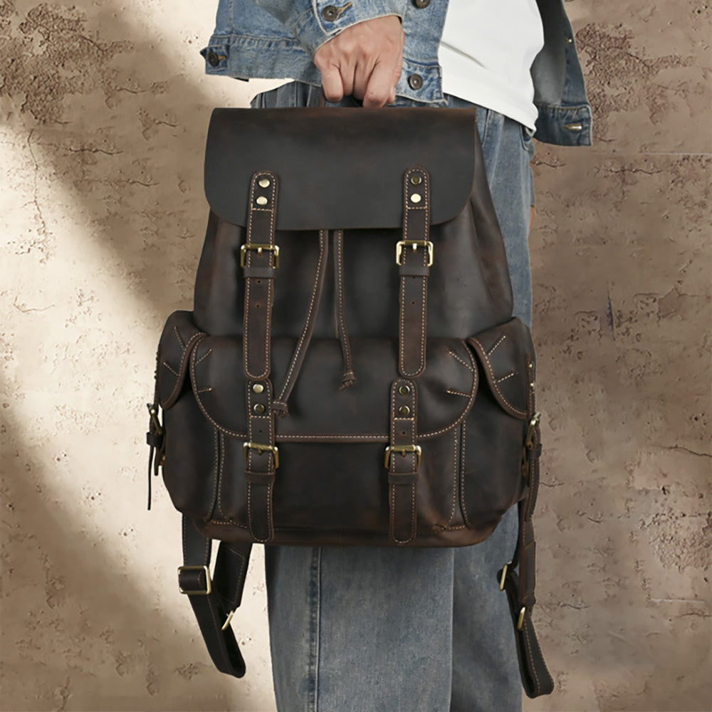 Vintage Crazy Horse Leather Rucksack
