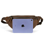 Vintage Leather Multi-Pocket Utility Belt Bag
