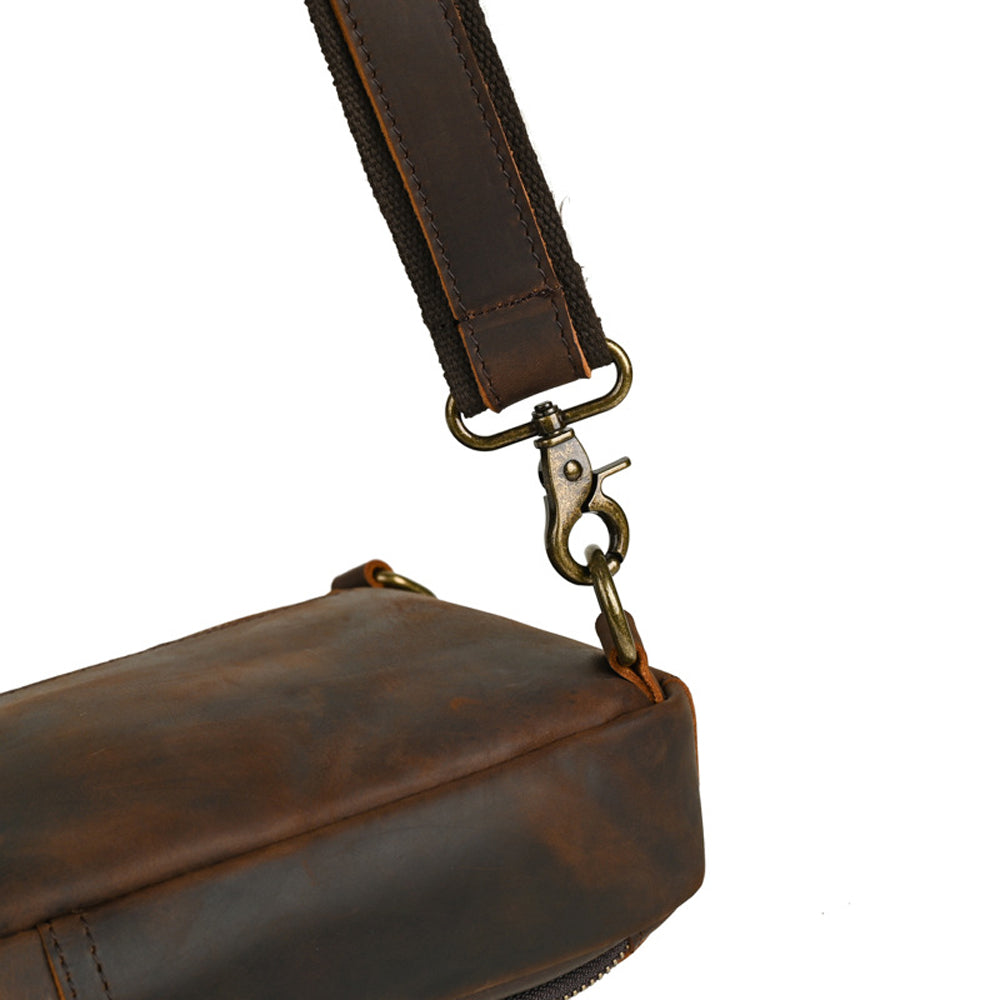 Full-Grain Crazy Horse Leather Sling Bag