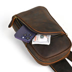 Full-Grain Crazy Horse Leather Sling Bag