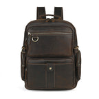 Vintage Leather Backpack-Dark Brown